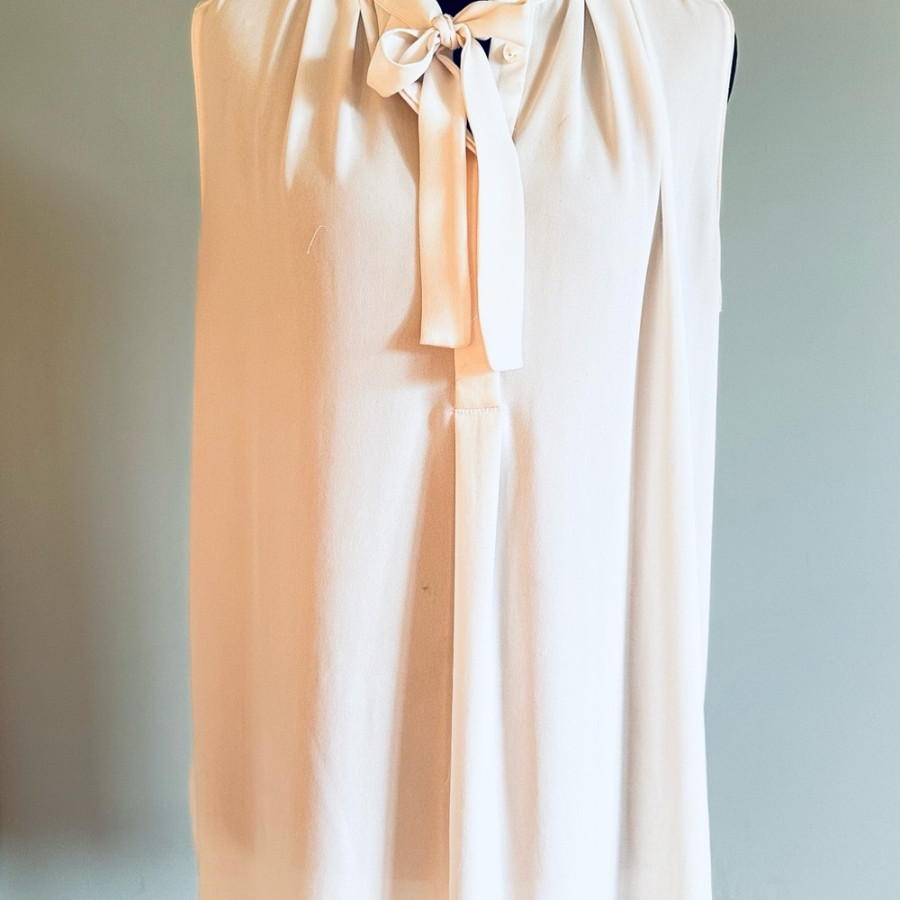 Ann Taylor Ivory Bow Tie Blouse